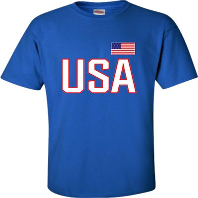 5X-Large Royal Mens USA National Pride T-Shirt