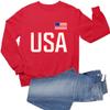 Go All Out Small Red Mens USA National Pride Sweatshirt Crewneck view 3