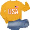 3X-Large Gold Mens USA National Pride Sweatshirt Crewneck view 3