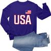 Go All Out 4X-Large Purple Mens USA National Pride Sweatshirt Crewneck view 3