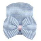 iiniim Newborn Baby Girls Cotton Nursery Beanie Hospital Hat Cap with Big Bow (Rhinestone Blue)