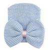 iiniim Newborn Baby Girls Cotton Nursery Beanie Hospital Hat Cap with Big Bow (Rhinestone Blue) view 1