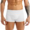 MSemis Mens Ice Silk Underwear Trunks Seamless Transparent Pouch Boxer Briefs Underpants White XX-Large view 3