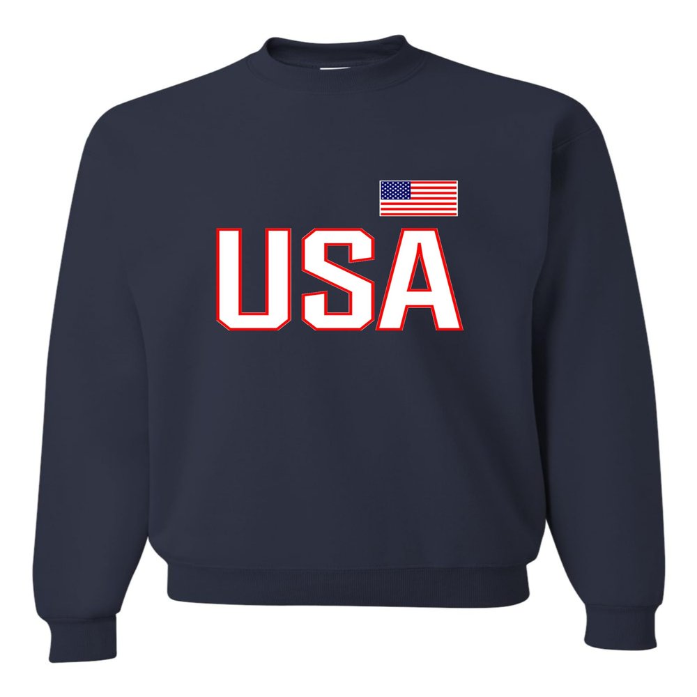 Go All Out 4X-Large Navy Blue Mens USA National Pride Sweatshirt Crewneck