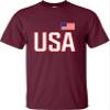 4X-Large Maroon Mens USA National Pride T-Shirt view 1