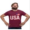 4X-Large Maroon Mens USA National Pride T-Shirt view 2