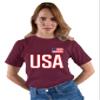 4X-Large Maroon Mens USA National Pride T-Shirt view 3