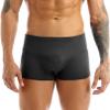 MSemis Mens Ice Silk Underwear Trunks Seamless Transparent Pouch Boxer Briefs Underpants Black XX-Large view 3