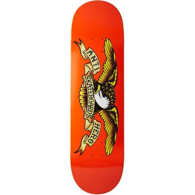 Anti-Hero Classic Eagle Skateboard Deck - Orange - 9.00" - With Pink Griptape