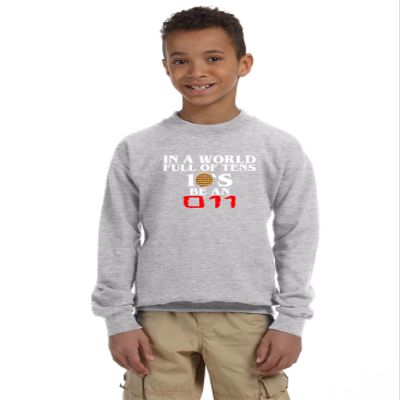 ALLNTRENDS Kids Youth Sweatshirt World Full of Tens Be an Eleven Trend (L, Sporty Grey)