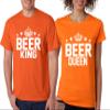 ALLNTRENDS Couple T Shirts Beer King and Queen Matching St Patrick's Shirts (Womens XL Mens 3XL, Orange) view 1