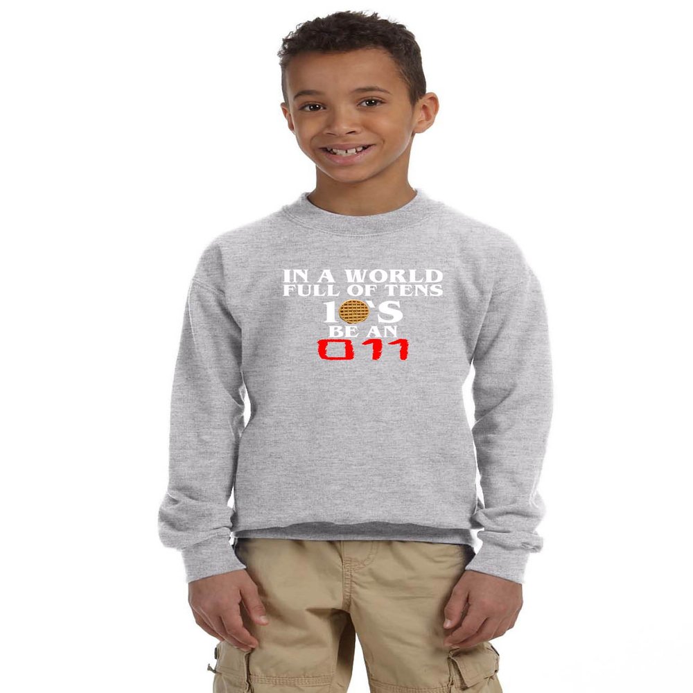 ALLNTRENDS Kids Youth Sweatshirt World Full of Tens Be an Eleven Trend (XL, Sporty Grey)