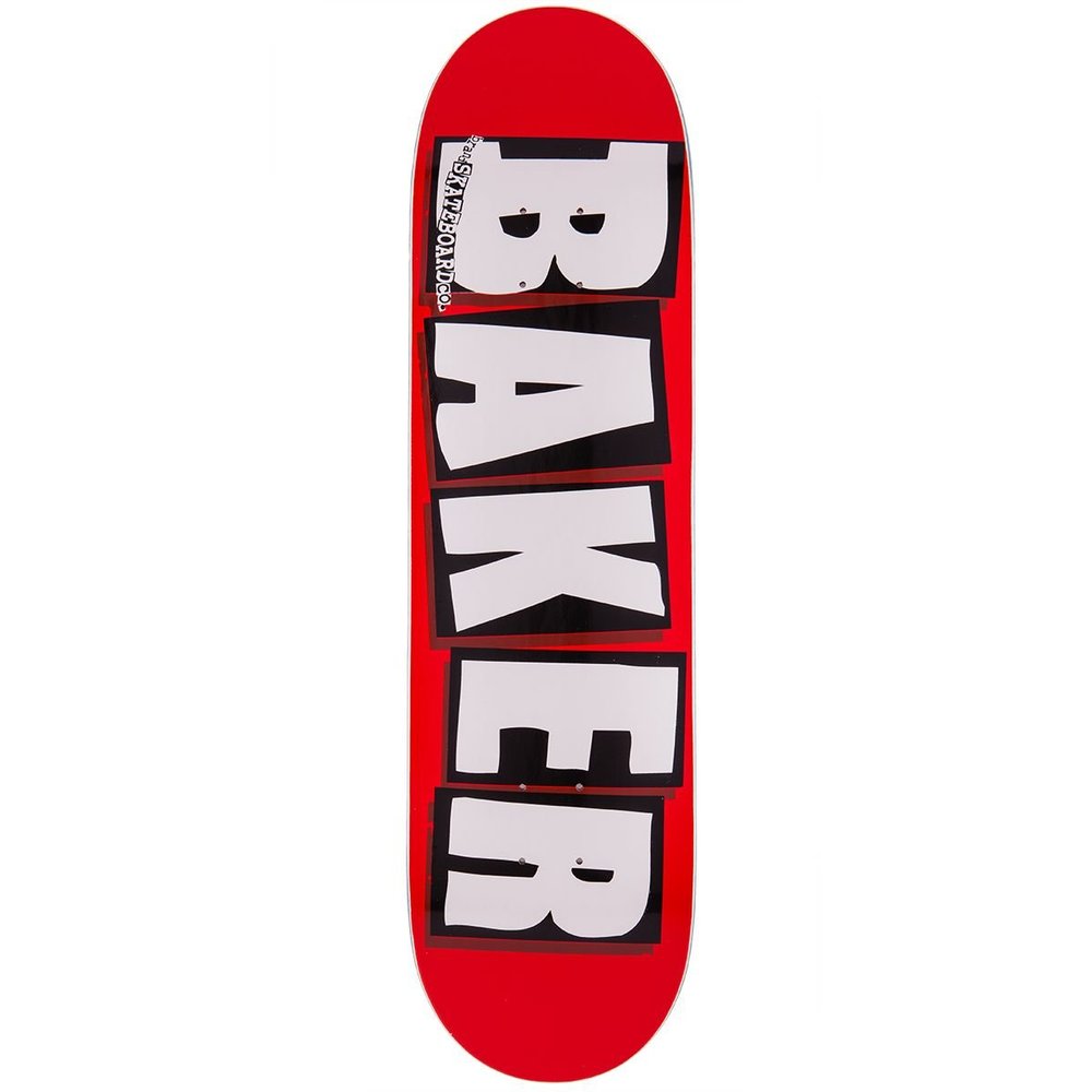 Baker Brand Logo Skateboard Deck - White - 8.125" - With Blue Griptape
