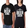 ALLNTRENDS Couple T Shirts Beer King and Queen Matching St Patrick's Shirts (Womens 2XL Mens S, Black) view 1