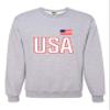 Go All Out X-Large Athletic Heather Adult USA National Pride Sweatshirt Crewneck view 1