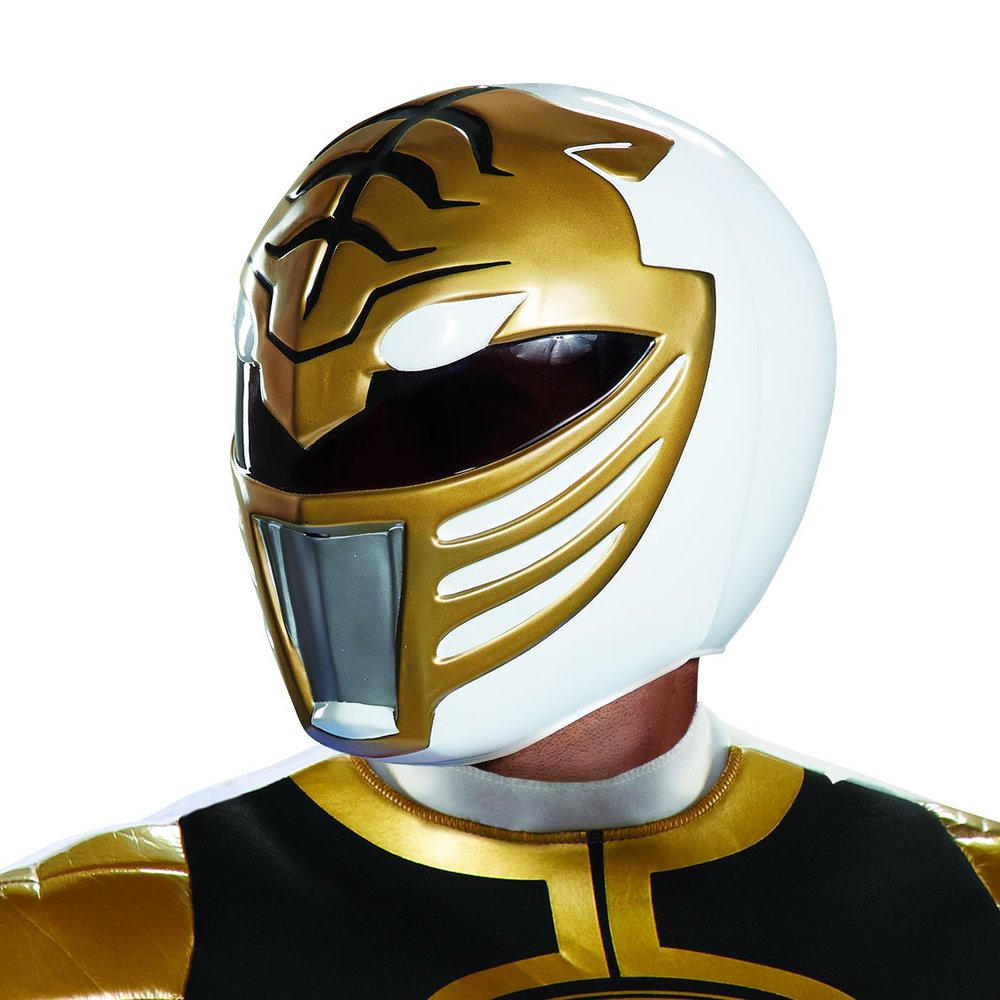 Disguise Men's White Ranger Adult Helmet , -White, One Size Adult