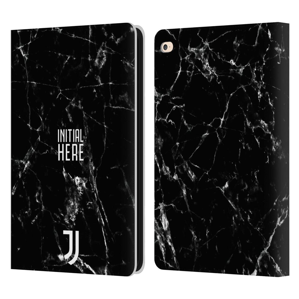 Head Case Designs Officially Licensed Custom Customized Personalized Juventus Football Club Marble Graphics Leather Wallet Case Compatible with Apple iPad Air 2 (2014)