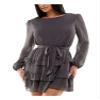 Speechless Womens Juniors Metallic Short Mini Dress Gray XS view 1