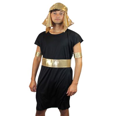 HalloweenPartyOnline HPO Adult Men's Egyptian Pharaoh Costume, Black and Gold (X-Large)