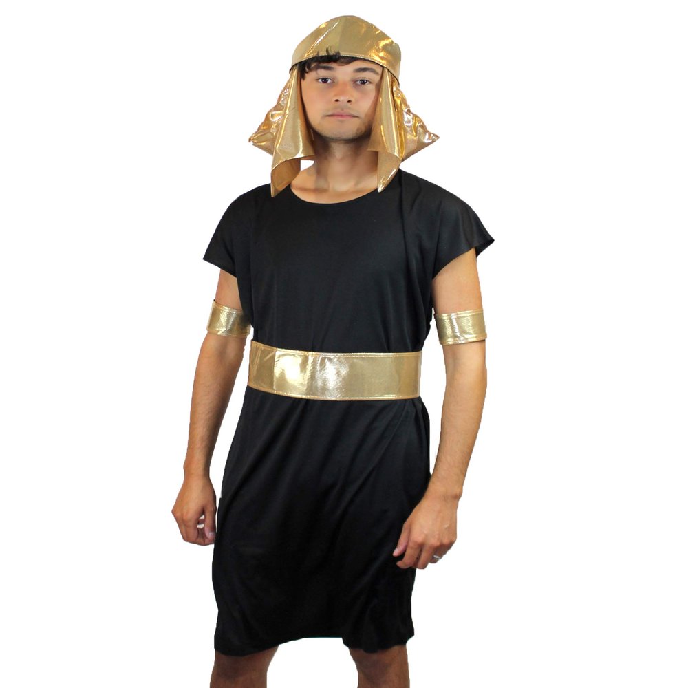 HalloweenPartyOnline HPO Adult Men's Egyptian Pharaoh Costume, Black and Gold (X-Large)
