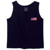 0088. Vintage American Flag United States USA Fonts Graphic 4th of July Memorial Military Patriotic Style Men's Tank Top (Navy Blue, Large) view 2