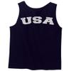 0088. Vintage American Flag United States USA Fonts Graphic 4th of July Memorial Military Patriotic Style Men's Tank Top (Navy Blue, Large) view 3