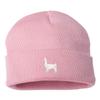 Go All Out One Size Pink Cuffed Llama Embroidered Cuffed Knit Beanie Cap view 1