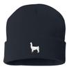 Go All Out One Size Navy Cuffed Llama Embroidered Cuffed Knit Beanie Cap view 1