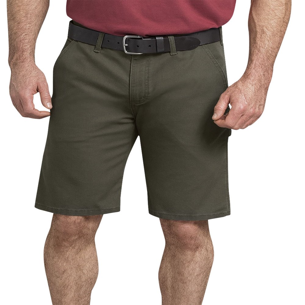 Dickies Men's Tough MAX Duck Carpenter Short Shorts, Stonewashed Moss, 32