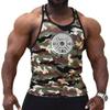 Crazee Wear Fitted Camo Bodybuilder Tank Top with 45 LB. Plate Design view 1