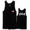 0088. Vintage American Flag United States USA Fonts Graphic 4th of July Memorial Military Patriotic Style Men's Tank Top (Red, X-Large) view 1