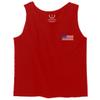 0088. Vintage American Flag United States USA Fonts Graphic 4th of July Memorial Military Patriotic Style Men's Tank Top (Red, X-Large) view 2