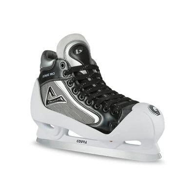 Botas - Goalie PRO - Men's Ice Hockey Skates | Made in Europe (Czech Republic) | Color: Black with White, Size Adult 12