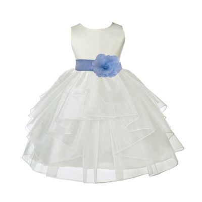 ekidsbridal Ivory Shimmering Organza Flower Girl Dresses Pageant Dress 4613S 4