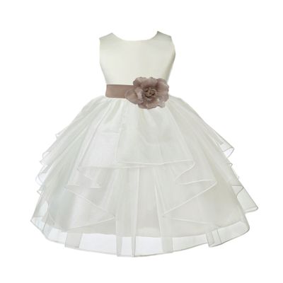 ekidsbridal Ivory Shimmering Organza Flower Girl Dresses Pageant Dress 4613S 6