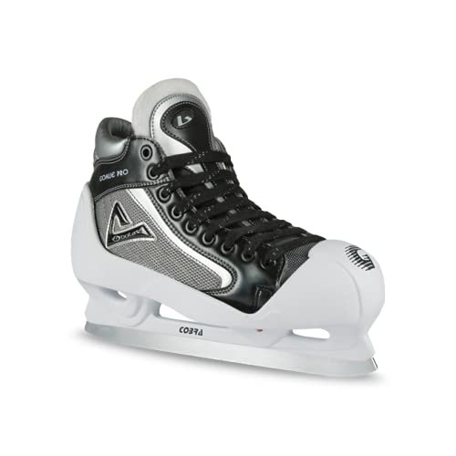 Botas - Goalie PRO - Men's Ice Hockey Skates | Made in Europe (Czech Republic) | Color: Black with White, Size Adult 8