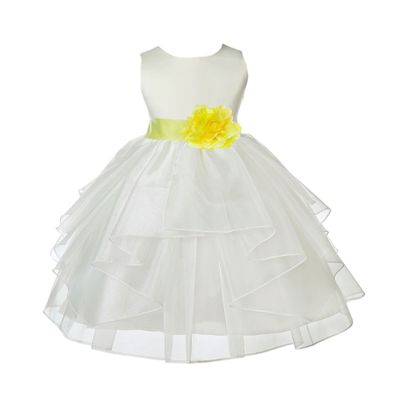 ekidsbridal Ivory Shimmering Organza Flower Girl Dresses Pageant Dress 4613S 6