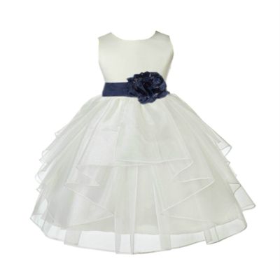ekidsbridal Ivory Shimmering Organza Flower Girl Dresses Pageant Dress 4613S 2