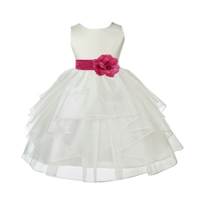 ekidsbridal Ivory Shimmering Organza Flower Girl Dresses Pageant Dress 4613S 8
