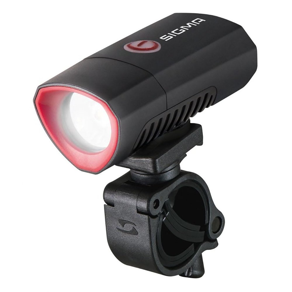 Sigma Buster 300 Front Light for Night Rides, Races, 300 Lumen, 70 m Beam Range, Four Light Modes, Flexible Mounting, 360 Adjustable Bracket, IPX4 Splash Rating, Integrated Micro USB Charging