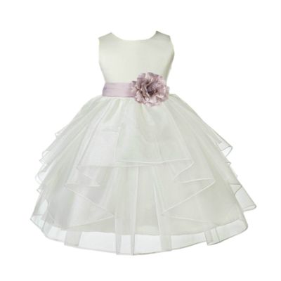 ekidsbridal Ivory Shimmering Organza Flower Girl Dresses Pageant Dress 4613S 6