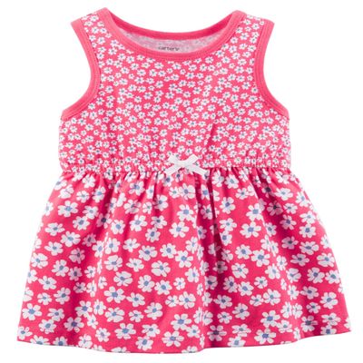 Carter's Baby Girls' Floral Jersey Dress Newborn Pink/Red