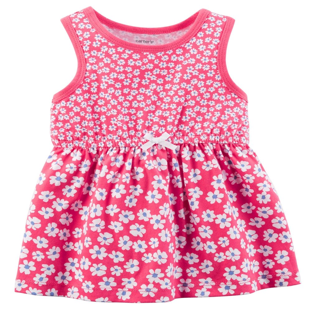 Carter's Baby Girls' Floral Jersey Dress Newborn Pink/Red