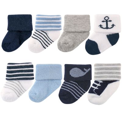 Luvable Friends Unisex Baby Newborn and Baby Terry Socks, Whale, 6-12 Months