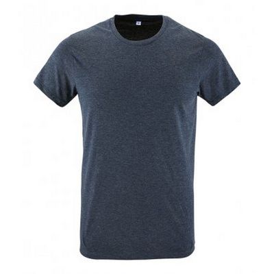SOL'S Mens Regent Slim Fit Short Sleeve T-Shirt (S) (Heather Denim)