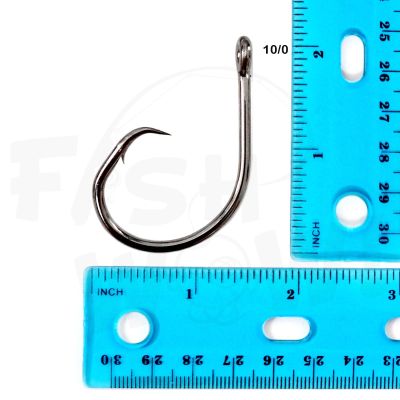 20pcs Fish WOW! Fishing 4X Strong Offset Circle Hooks - Size 10/0
