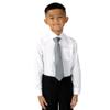 Spring Notion Boys' Satin Zipper Necktie and Handkerchief Set Extra Small Medium Grey view 2