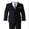 Spring Notion Boys' Satin Zipper Necktie and Handkerchief Set Extra Small Medium Grey view 4