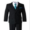Spring Notion Boys' Satin Zipper Necktie and Handkerchief Set Extra Large Teal view 4