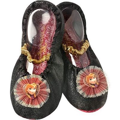 Disney Princess Frozen Anna Toddler Slipper Shoes Black, Gold, Shoe Size 7-11